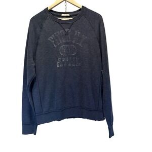 Abercrombie Fitch Sweatshirt Mens L Crewneck Y2K Grunge Distressed‎ Navy READ!